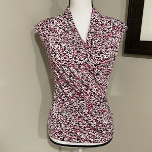 *VINCE CAMUTO* Pink Sleeveless Faux Wrap Top Sz XS